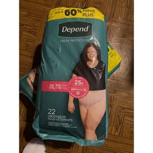 Depend Fresh Protection Adult Incontinence Underwear Women XXL 22 Count Maximum